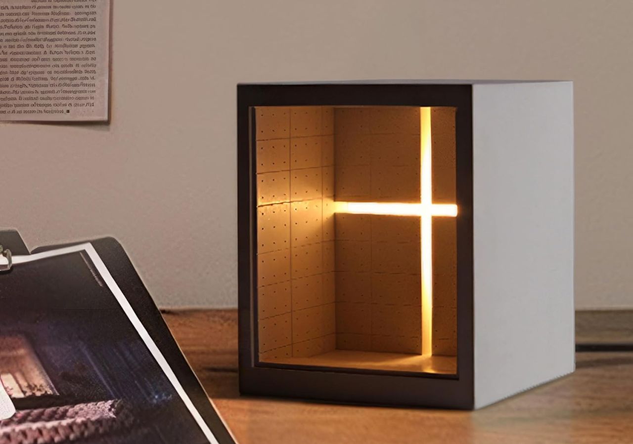 Concrete art sculpture table lamp