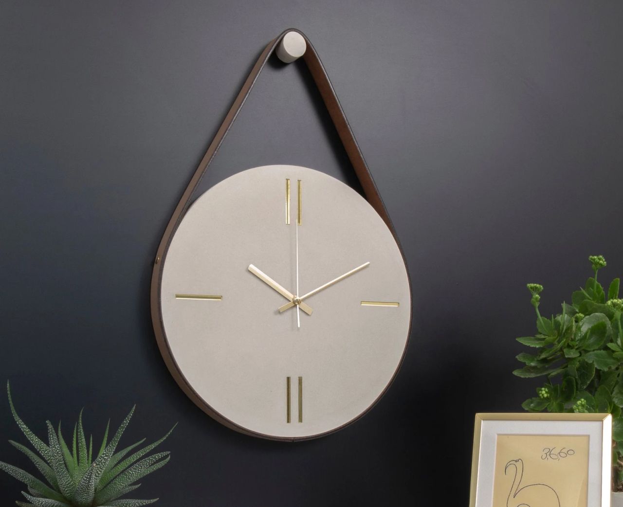 Concrete wall clock