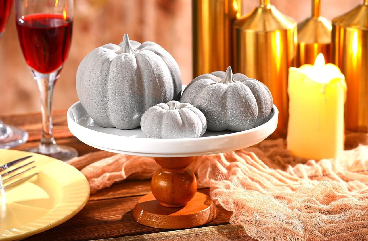 concrete pumpkins