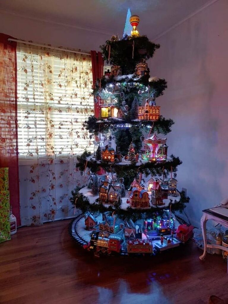 Corner Christmas Tree Display