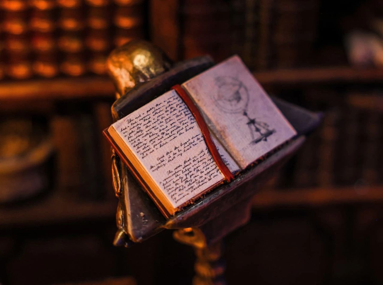 Coffee Table With Miniature Magical Wizard’s Library Inside - 5